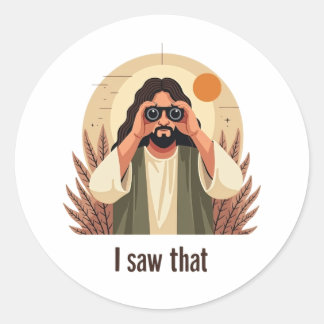 Sticker Rond Jésus - Je L'Ai Vu (Et Vous Le Connaissez)