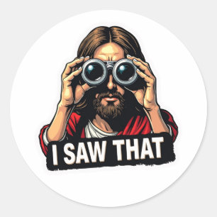 Sticker Rond Jésus - Je L'Ai Vu (Et Vous Le Connaissez)