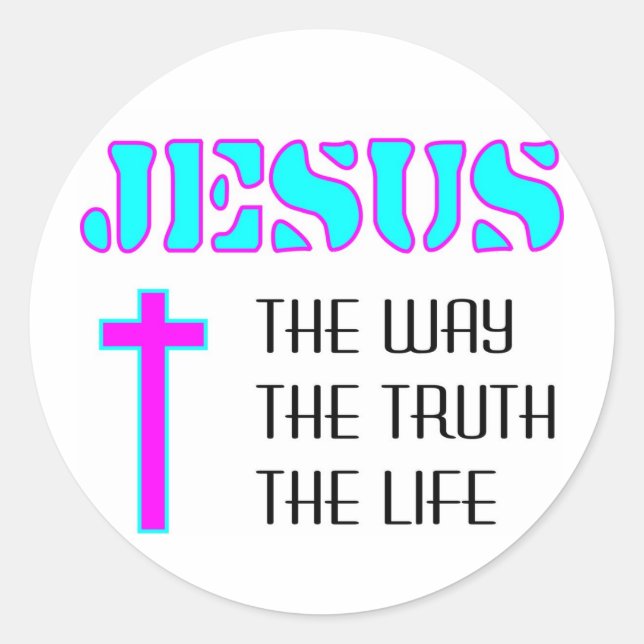 Sticker Rond Jésus la manière dont la vérité la vie (Devant)
