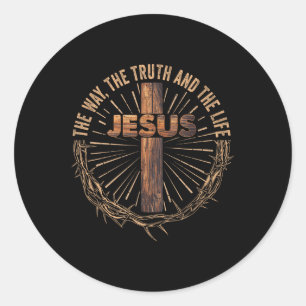 Sticker Rond Jésus La Vérité La Vie Jésus chrétien M