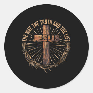 Sticker Rond Jésus La Vérité La Vie Jésus chrétien M