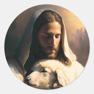 Sticker Rond Jésus Le Bon Berger