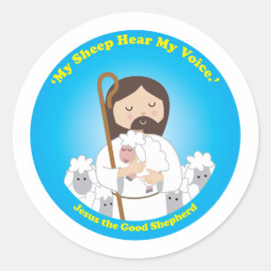 Sticker Rond Jésus le bon berger