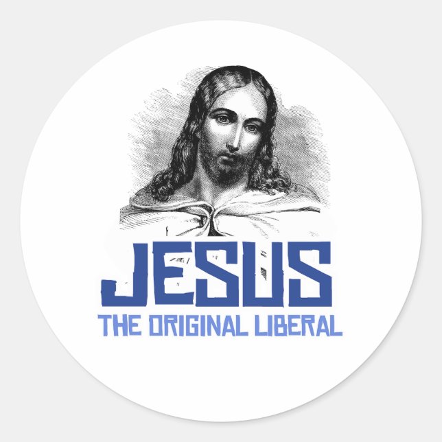 Sticker Rond Jésus - L'original libéral (Devant)