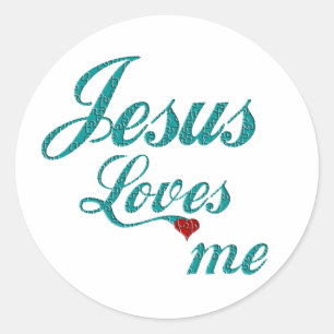 Sticker Rond Jésus m'aime