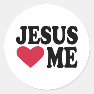 Sticker Rond Jésus m'aime