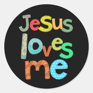 Sticker Rond Jésus m'aime