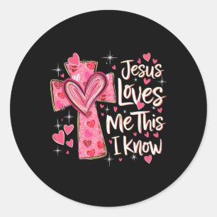 Sticker Rond Jésus m'aime, je le sais Dieu religieux chrétien