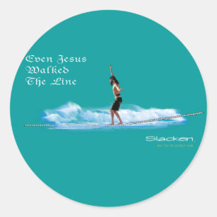 Sticker Rond Jésus marchant la ligne