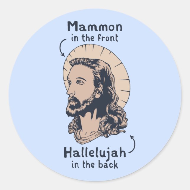 Sticker Rond Jésus Mullet (Devant)