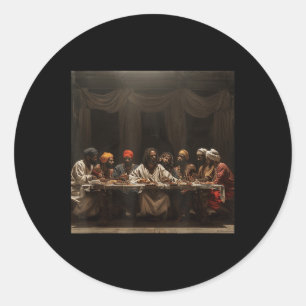 Sticker Rond Jésus Noir, Dernier sacrement, Jésus 0
