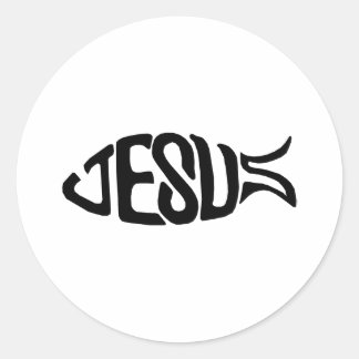 Sticker Rond Jésus Poisson