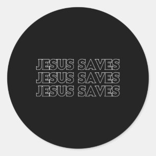 Sticker Rond Jésus Sauve Croix chrétienne Dieu foi Bible