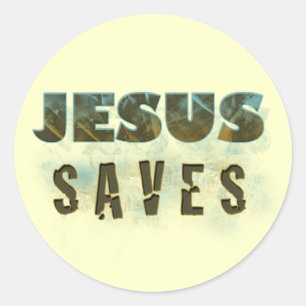 Sticker Rond Jésus sauve l'autocollant