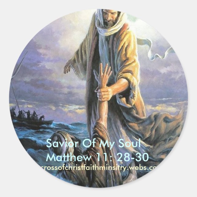 Sticker Rond Jésus Sauveur De Mon Âme (Devant)