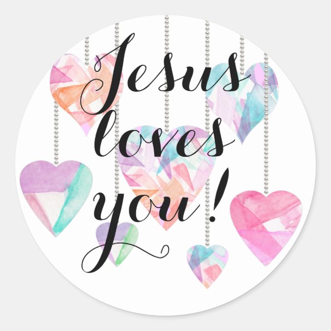 Sticker Rond Jésus t'aime ! (Devant)