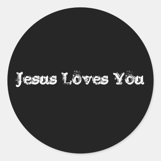 Sticker Rond Jésus t'aime (Devant)