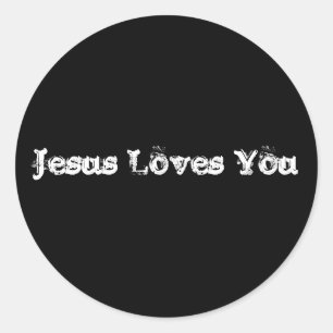 Sticker Rond Jésus t'aime