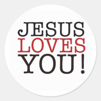Sticker Rond Jésus T'Aime !