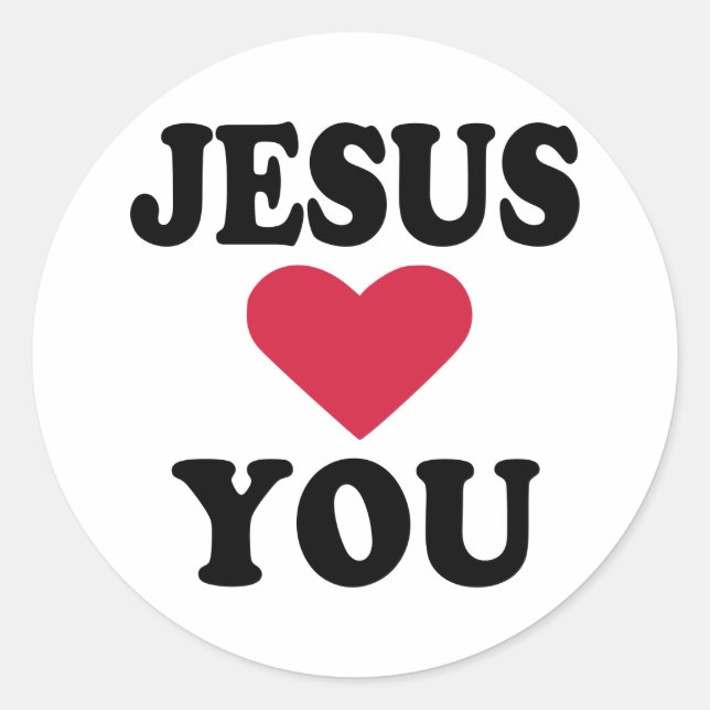 Sticker Rond Jésus t'aime (Devant)