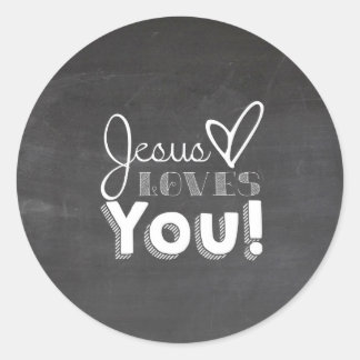 Sticker Rond Jésus t'aime Cadeau