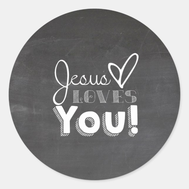 Sticker Rond Jésus t'aime Cadeau (Devant)