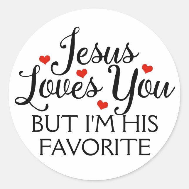 Sticker Rond Jésus t'aime le plus drôle (Devant)
