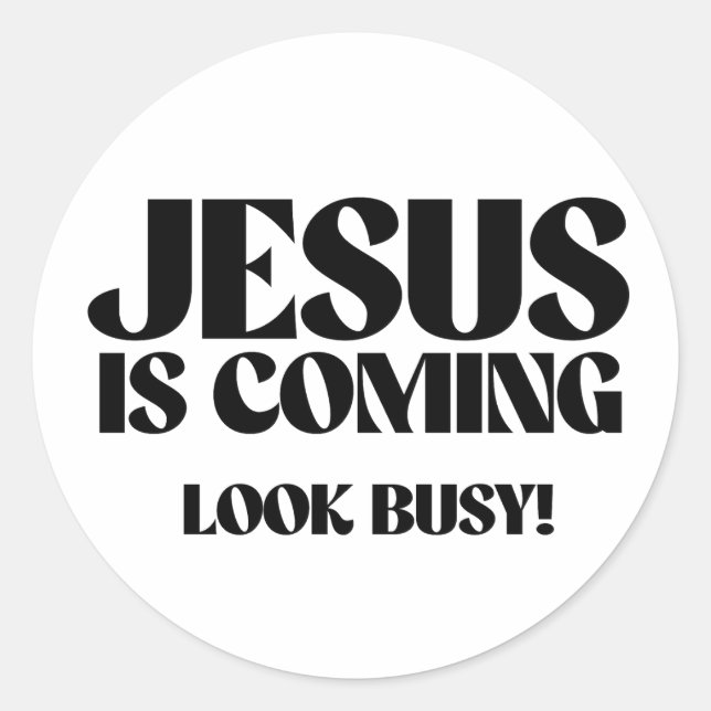 Sticker Rond Jésus vient Look Occupé (Devant)