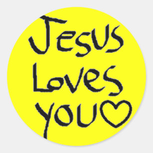 Sticker Rond Jésus vous aime