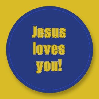 Sticker Rond Jésus vous aime (ajoutez un nom ou supprimez)