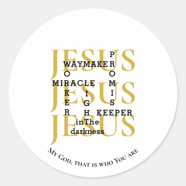Sticker Rond JESUS Waymaker Christian (Devant)