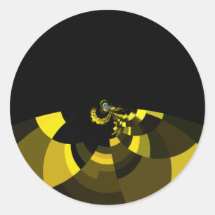 Sticker Rond Jet Black et Gold Vector Art Design graphique