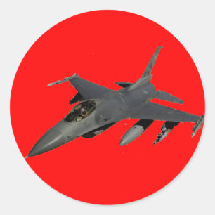 STICKER ROND JET FIGHTER