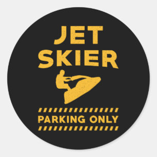 Sticker Rond Jet Ski Jet Skier Parking Seulement Water Jet Ski