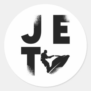 Sticker Rond Jet Ski Rider Sports nautiques Jetski Jet Ski