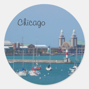 Sticker Rond Jetée navale de Chicago