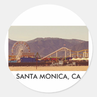 Sticker Rond Jetée Santa Monica - Feuille d'autocollants