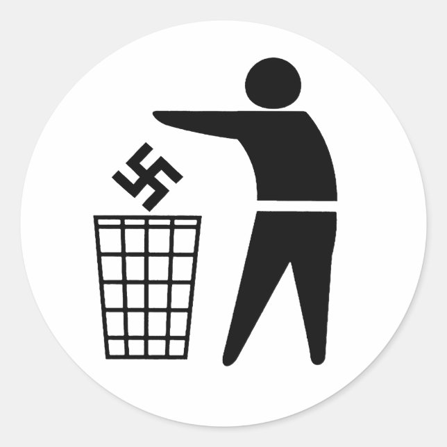 Sticker Rond Jeter les fascistes (Devant)