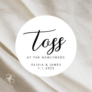 Sticker Rond Jetez Sur L'Autocollant Des Nouveaux Mariés