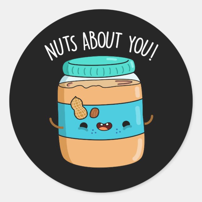Sticker Rond Jeu à propos de vous amusant tourte de beurre d'ar (Devant)