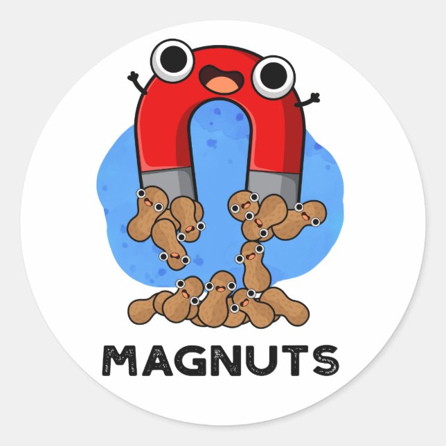Sticker Rond Jeu d'amant amusant noix de mag (Devant)