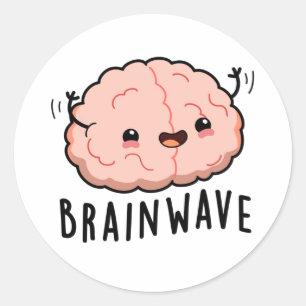 Sticker Rond Jeu d'anatomie amusant de la vague cérébrale