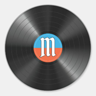 Sticker Rond Jeu d'argent de week-end Musique Disque Vinyle Rét