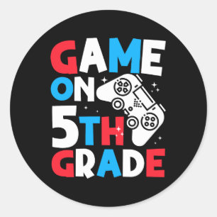 Sticker Rond Jeu de 5e année drôle Anniversaire Garçon Jeu Amou