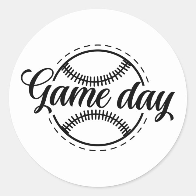 Sticker Rond jeu de baseball jeux journée art (Devant)