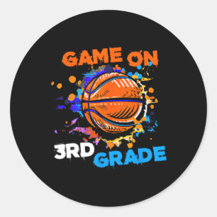 Sticker Rond Jeu De Basketball Sur 3E Année 1Ème Jour De Thé À