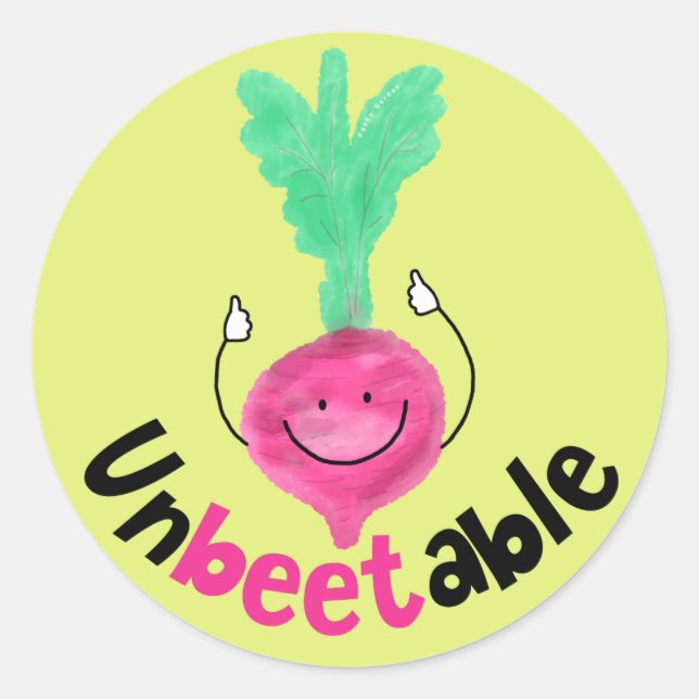 Sticker Rond Jeu de betterave positif - Incroyable (Devant)