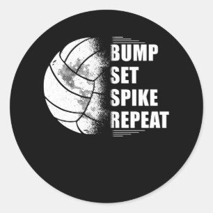 Sticker Rond Jeu de bosses de volleyball Spike Répétition
