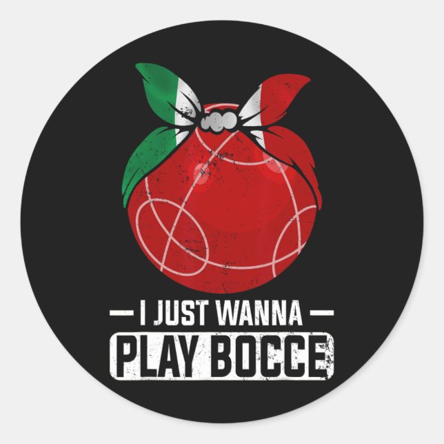 Sticker Rond Jeu de Bowling Italien Bocci Player Bocce Byll (Devant)