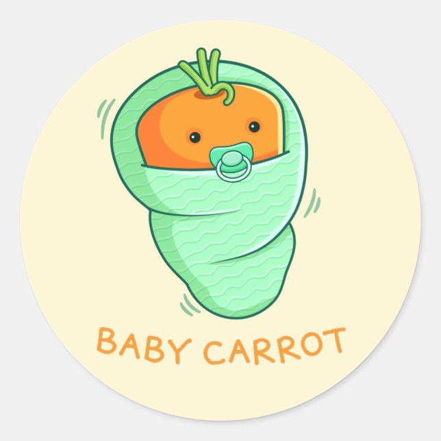 Sticker Rond Jeu de carottes pour bébé (Devant)